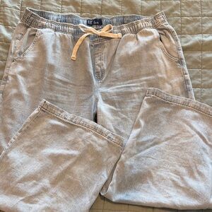 GAP denim high rise wide leg drawstring jeans